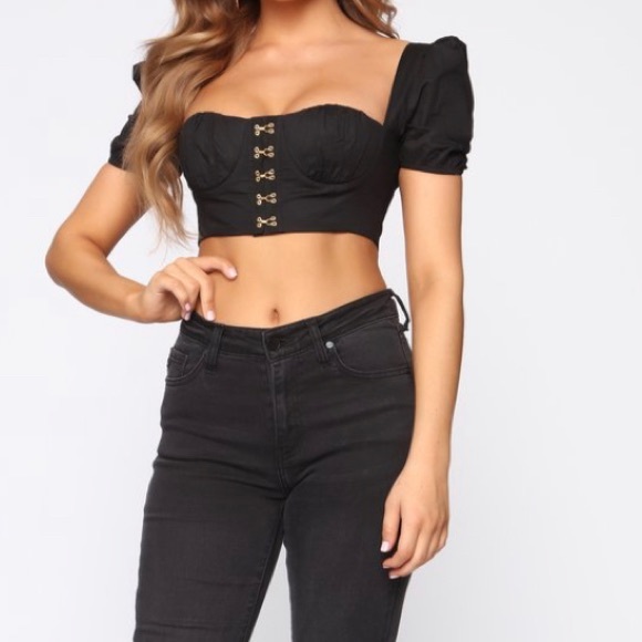 🚫SOLD🚫Fashion Nova Crop Hooked Bustier - Picture 3 of 6